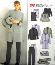 4604  MCCALLS SPA JACKET, TOPS, PANTS, BAG, BLANKET STRETCH PATTERN XS-M,L-XL